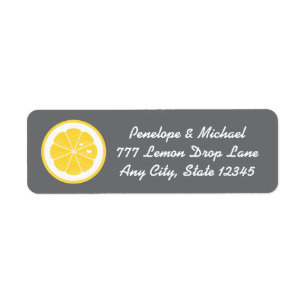 Yellow and Grey Lemon Heart Adresse de retour