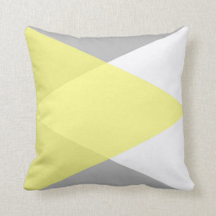 Yellow and Grey Lovers Throw Pillow