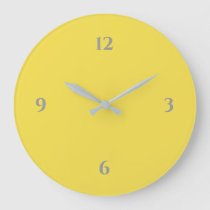 Yellow and Grey Minimalist Large Clock