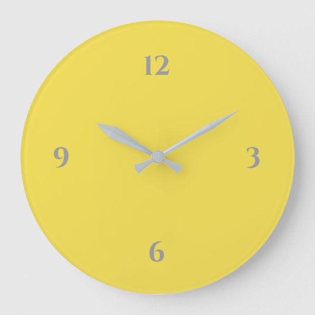 Yellow and Grey Minimalist Large Clock (Front)