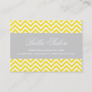 Yellow and Grey Modern Chevron Stripes Business Card