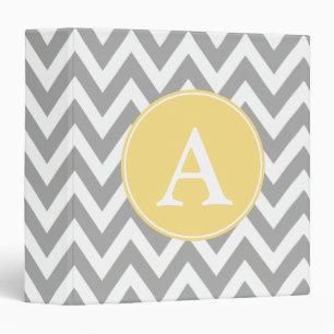 Yellow and Grey Monogram Binder
