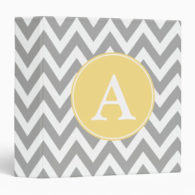 Yellow and Grey Monogram Binder (Front/Spine)