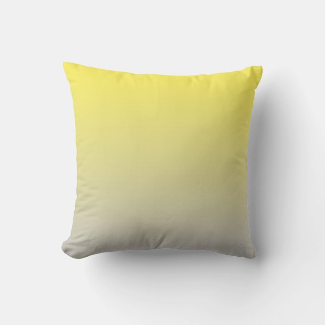 “Yellow And Grey Ombre” Throw Pillow (Front)