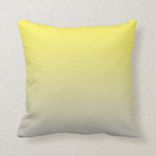 “Yellow And Grey Ombre” Throw Pillow