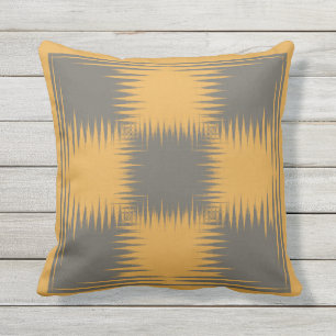 Yellow and Grey Outdoor Pillow