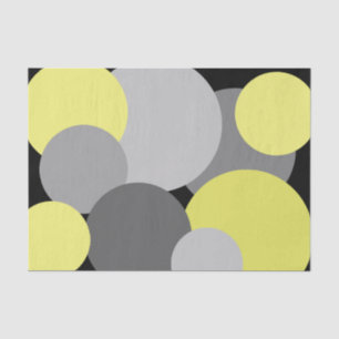 Yellow and Grey Polka Dots  Tissue Paper