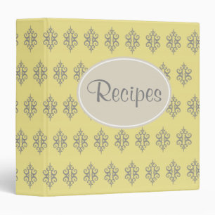 Yellow and Grey Recipe Binder
