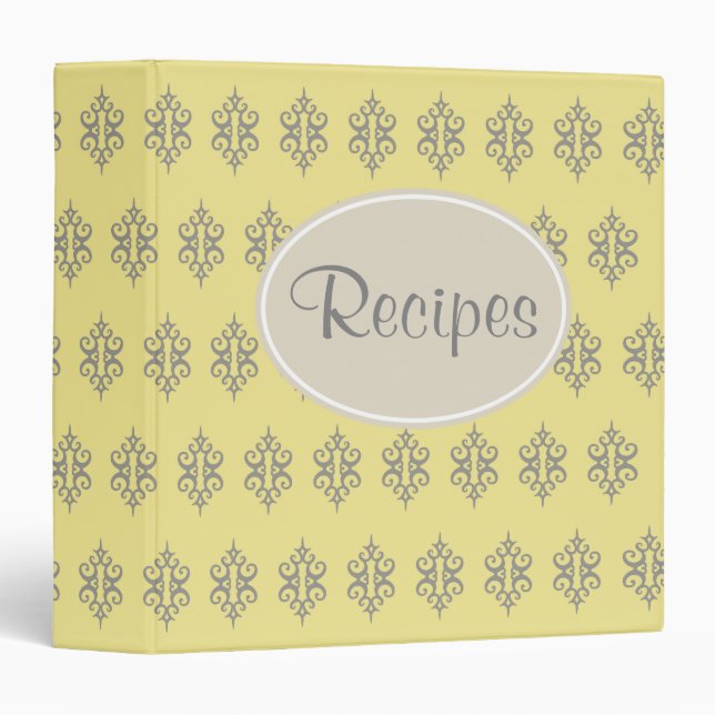 Yellow and Grey Recipe Binder (Front/Spine)