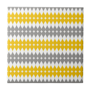Yellow And Grey Tear Drop Pattern Tile