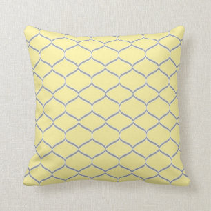 Yellow and Grey Teardrop Pattern Pillow