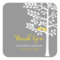 Yellow and Grey Tree Love Birds Wedding Thank You