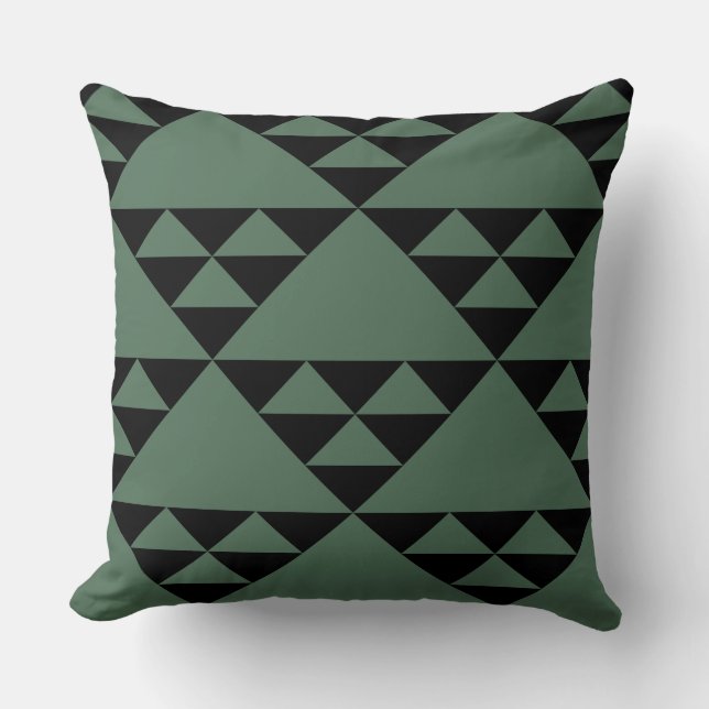 Yellow And Grey Triangle Pattern - Throw Pillow (Front)