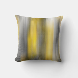 Yellow and grey Vertical Abstract Throw Pillow