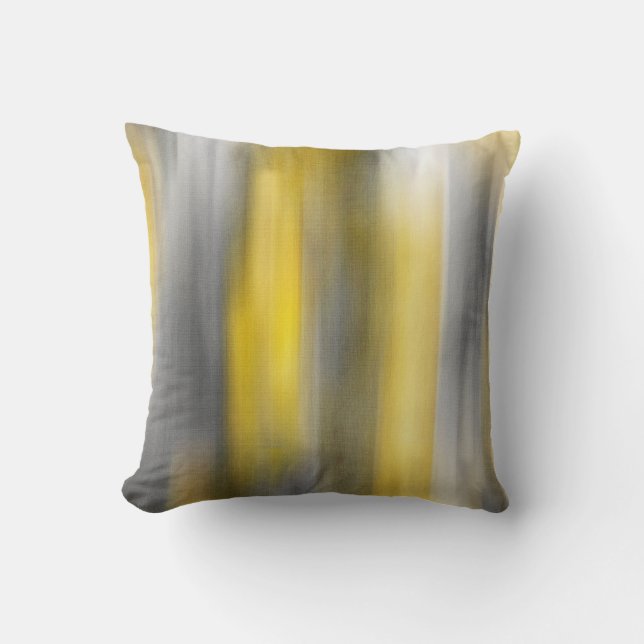 Yellow and grey Vertical Abstract Throw Pillow (Front)