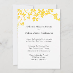 Yellow And Grey Wedding Invitations