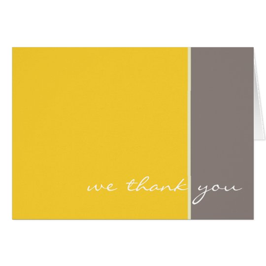 Yellow and Grey Wedding Thank you card