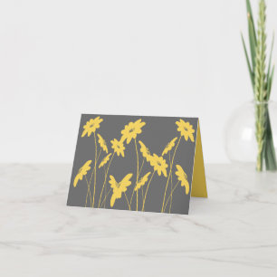 Yellow and Grey Wildflower Thank You Card