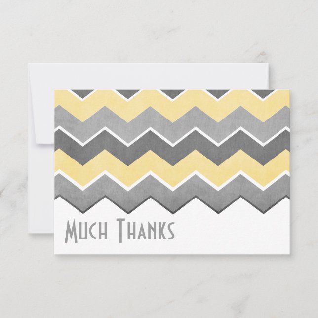 Yellow and Grey Zig Zag Pattern Thank You (Front)