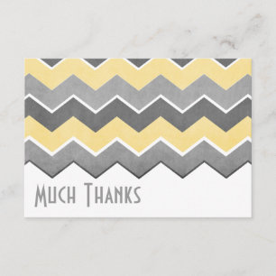 Yellow and Grey Zig Zag Pattern Thank You Card
