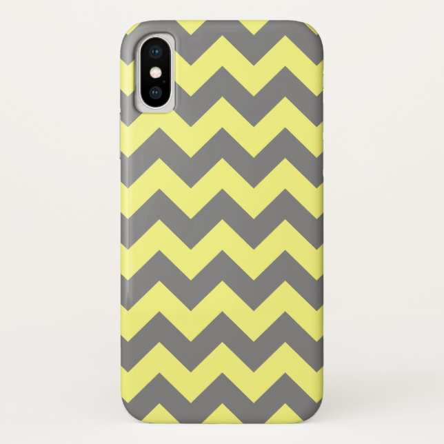 Yellow and Grey Zigzag Case-Mate iPhone Case (Back)