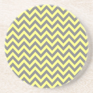Yellow and Grey Zigzag Coaster