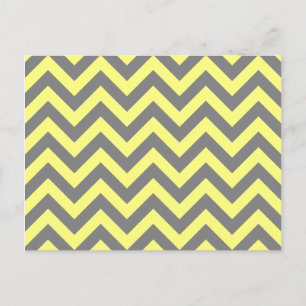 Yellow and Grey Zigzag Postcard