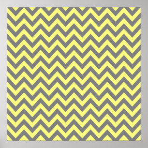 Yellow and Grey Zigzag Poster