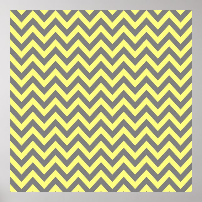 Yellow and Grey Zigzag Poster (Front)