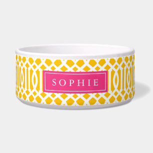 Yellow and Hot Pink Trellis Monogram