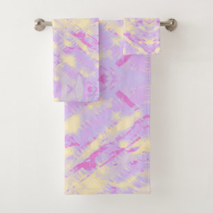Yellow and Lavender Towel Set