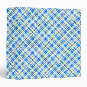 Yellow and light blue chequered print pattern binder