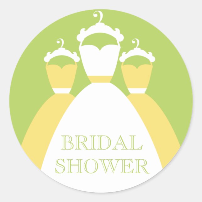 Yellow And Light Green Bridal Shower Gift Seals (Front)