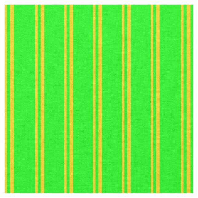 Yellow and Lime Coloured Lines Pattern Fabric (Close Up)