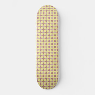 Yellow and mauve pastel pattern skateboard