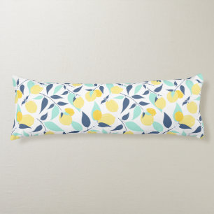 Yellow and Mint Lemons Pattern Body Pillow