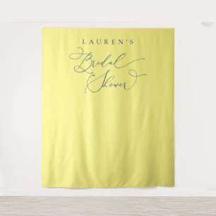 Yellow and Navy Bridal Shower Photo Backdrop Tapestry