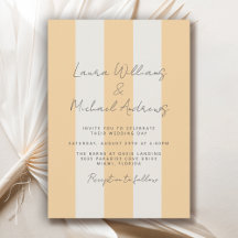 Yellow and Off-White Cabana Stripes Wedding