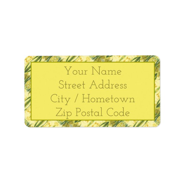 Yellow and olive green label (Front)