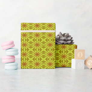 Yellow And Orange Abstract Floral Pattern Wrapping Paper