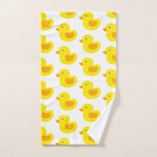 Yellow and Orange Baby Rubber Ducky for Kids Hand Towel