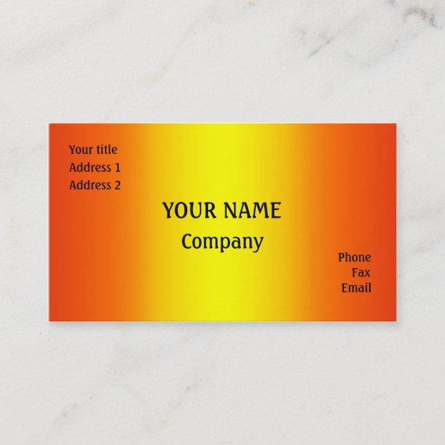 Yellow and orange business card (Front)