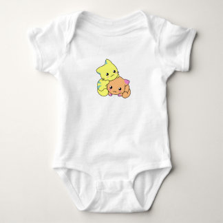 Yellow and Orange Cats Relaxing Baby Bodysuit