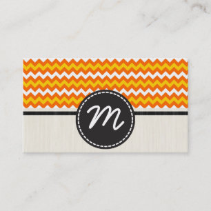 Yellow and Orange Chevron Zigzag Pattern 2 Business Card