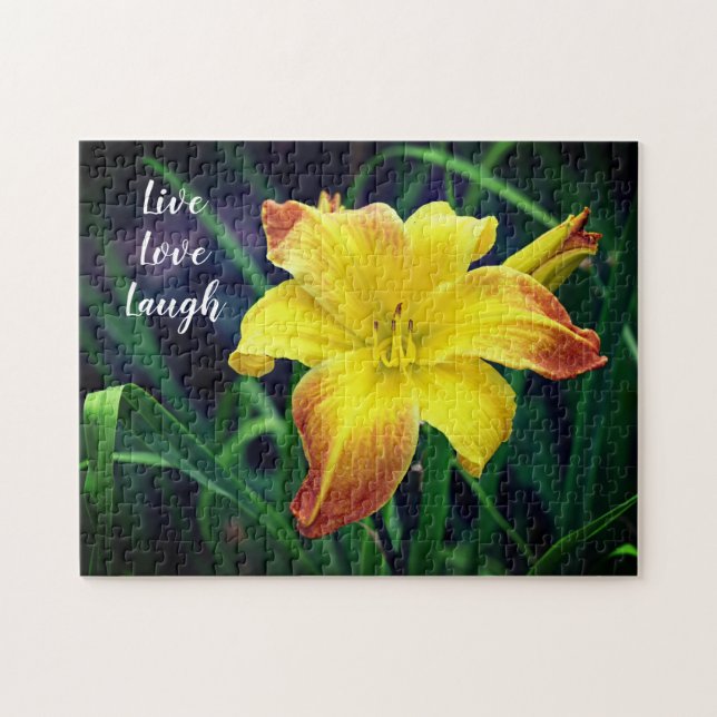 Yellow and Orange Daylily Motivational Jigsaw Puzzle (Horizontal)