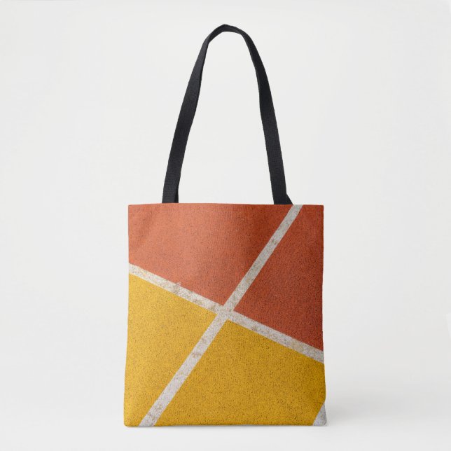 Yellow and orange flooring tote bag (Front)