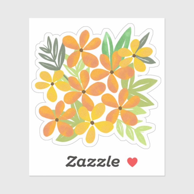 Yellow and Orange Floral Bouquet Illustration  (Sheet)