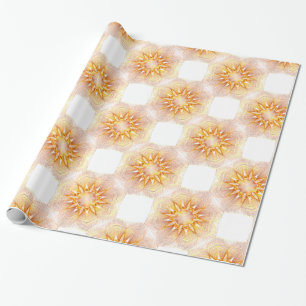 Yellow And Orange Flowers Pattern Wrapping Paper