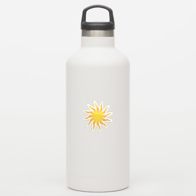 Yellow and Orange Funky Flaming Sun (Waterbottle)