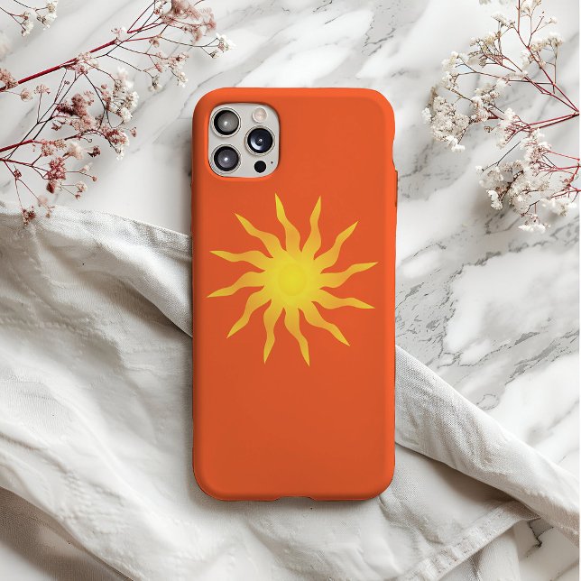 Yellow and Orange Funky Flaming Sun Case-Mate iPhone Case (Creator Uploaded)
